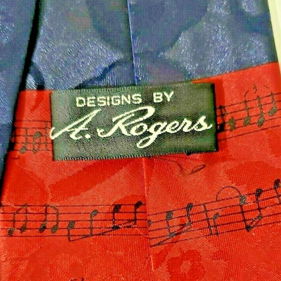 A Rogers Gold Saxophone Mens Dress Suit Neck Tie - Picture 5 of 7